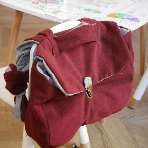 Cartable en tissu upcyclé
