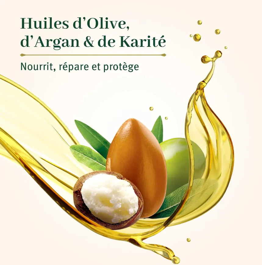 Le Petit Olivier Crème de Soin sans Rinçage Nutritive à l’Huile d’Olive, Karité, Argan – Cheveux Secs & Abîmes -200ml – Image 3