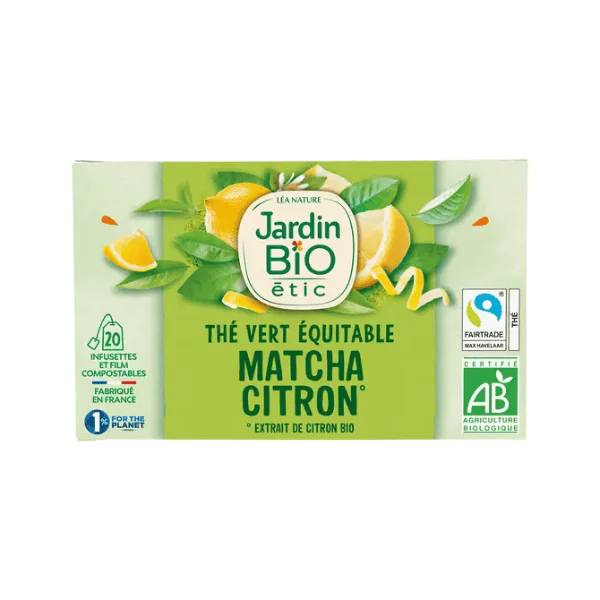 Jardin Bio Thé Vert Equitable Matcha Citron Bio 1.5×20