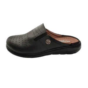 Sabot Médical Elastique Eco Flex Femme en Cuir Noir – 41 – Bercama