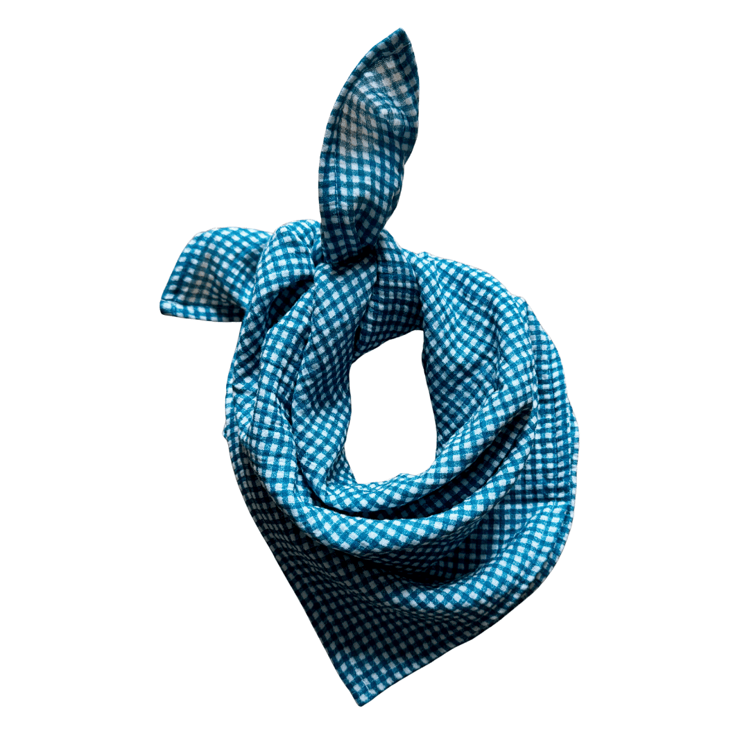 Foulard vichy bleu – Moomie – Image 4
