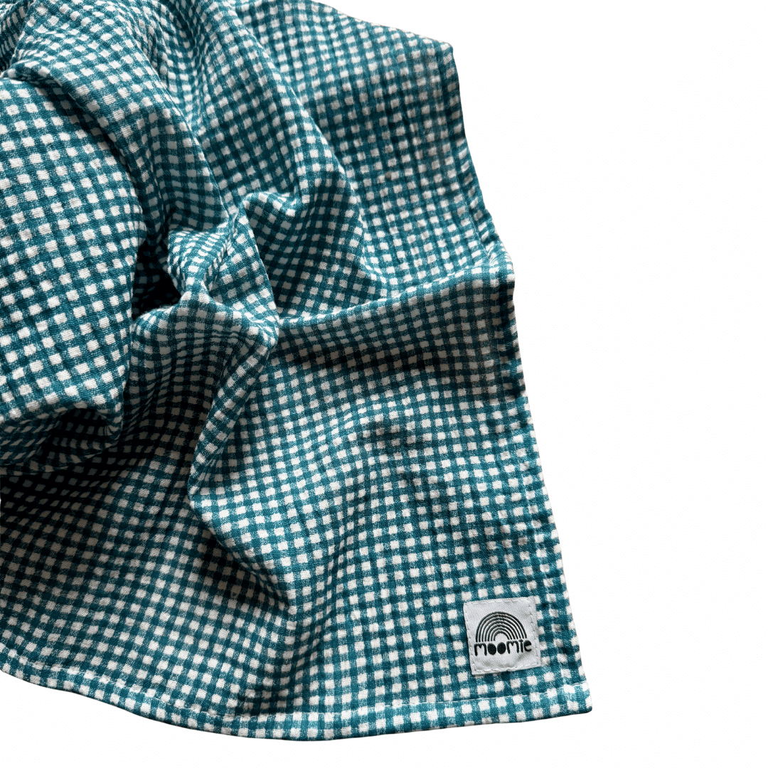 Foulard vichy bleu – Moomie – Image 3