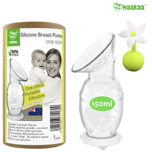 Recueil-Lait Silicone 100% Naturel 150ml + Bouchon Fleur Blanc – Haakaa