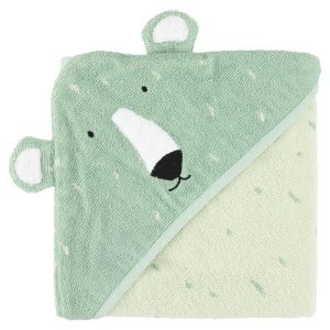 Cape de bain 75×75 Ours Polaire Coton Bio – Trixie Baby