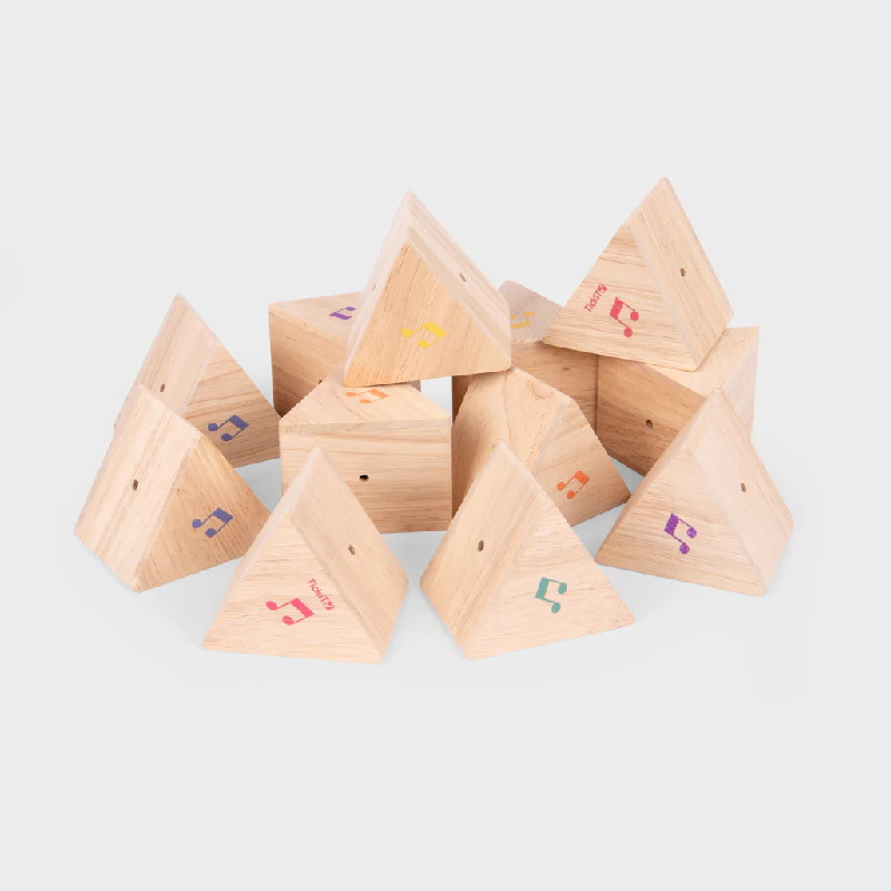 Jeu sonore de 12 prismes en bois – Tickit