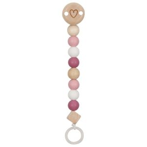Accroche-tétine cœur rose – Heimess