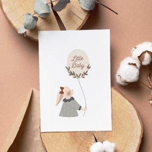 Carte postale – Ballon de naissance Noeud – Atelier Oranger