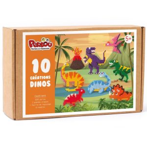 Coffret Perlou – 10 créations Dinos – Graine Creative