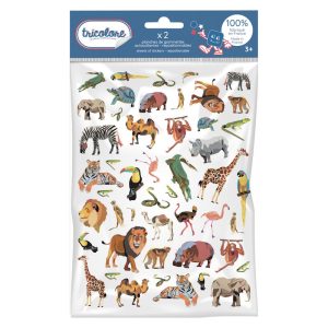 Gommettes Tricolore – Animaux de la Jungle (110 Pcs) – Graine Créative