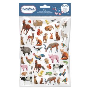 Gommettes Tricolore – Animaux Ferme et Forêt (110 Pcs) – Graine Créative