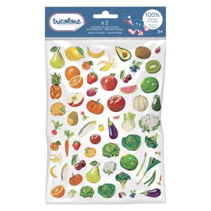 Gommettes Tricolore – Fruits et Légumes (130 Pcs) – Graine Créative