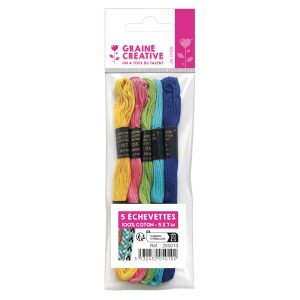 Sachet 5 Echevettes 7m – 100% Coton – Graine Créative