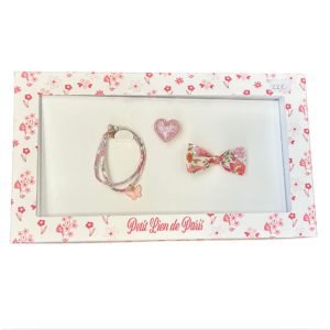 Coffret cadeau Liberty : bracelet, broche, barrette – Petit lien de Paris