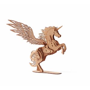 Maquette bois 3D Licorne ailée – Graine créative