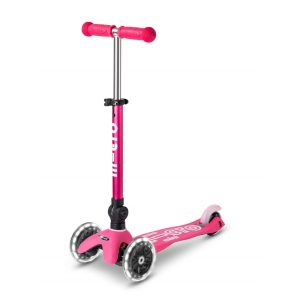 Trottinette 3 roues Mini Micro Deluxe Rose pliable LED – Micro Mobility
