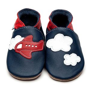 Chaussons en cuir Aeroplane – Inch Blue