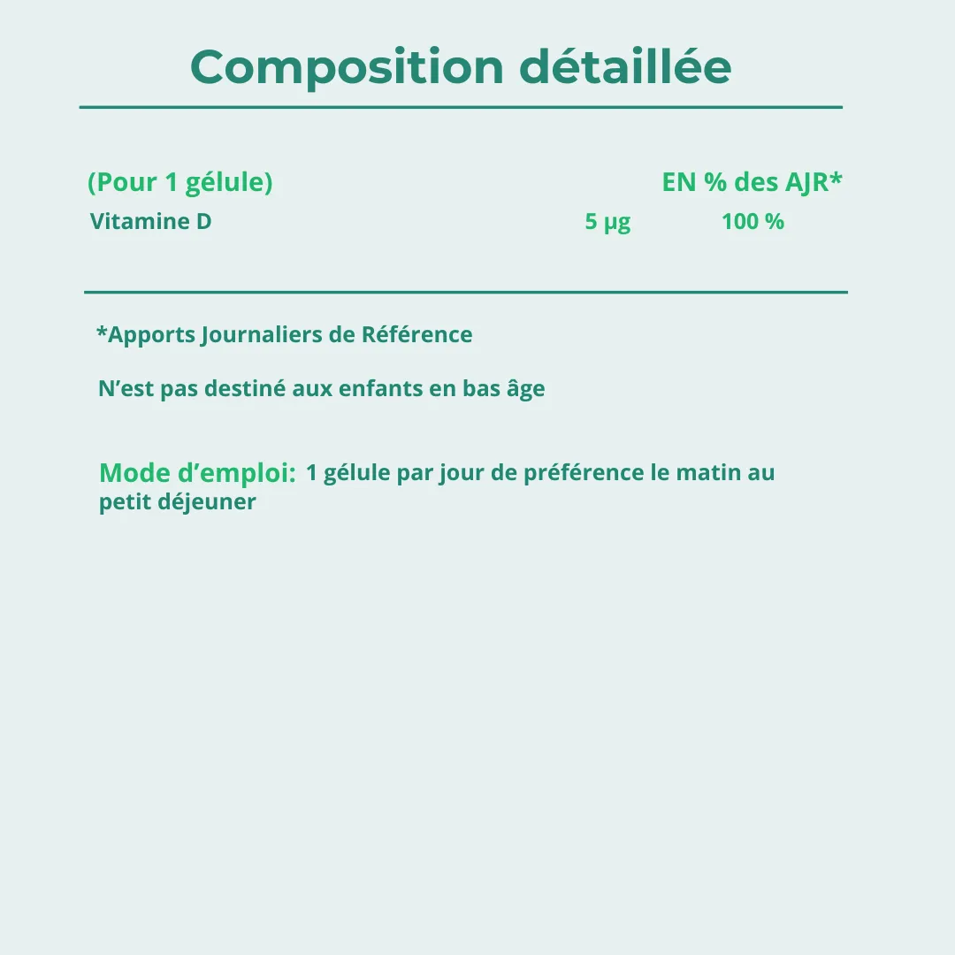 Vitamine D – Complément alimentaire – Immunité et défenses naturelles – Maintien Osseux – Image 5