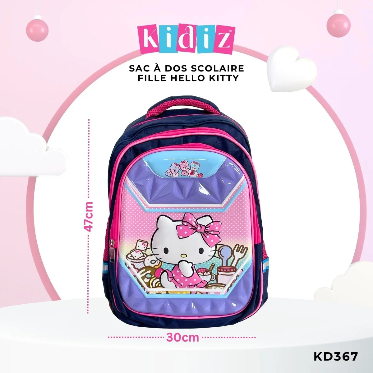 Sac à Dos Scolaire Fille ‘Hello Kitty’ KD367 – Image 3
