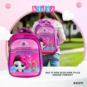 Sac à dos scolaire fille &lsquo;Grand Format&rsquo; KD371