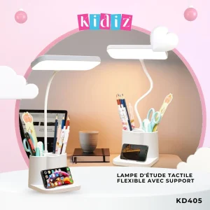 Lampe d&rsquo;étude tactile flexible avec Support KD405
