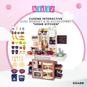 Cuisine Interactive avec Robinet & 30 Accessoires KD488