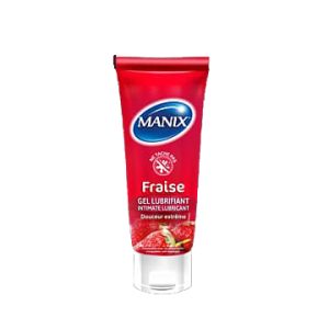MANIX FRAISE Tube de 80 ml  Gel Lubrifiant douceur extrême