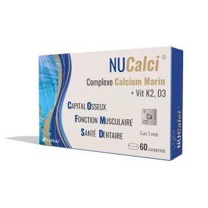 Nutrilair NUCalci Complexe Calciul Marin + Vit K2, D3 – 60 comprimés