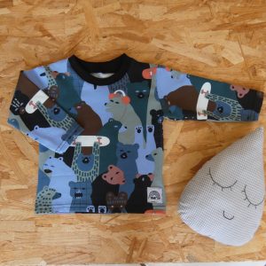 Tshirt Manches longues Ours bleu – Moomie