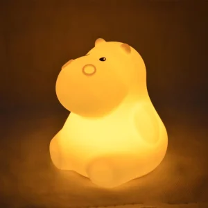 Veilleuse hippopotame en silicone pour enfants