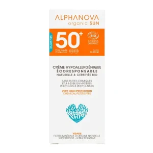 Alphanova Crème Solaire Hypoallergénique Visage Bio spf50+  50g