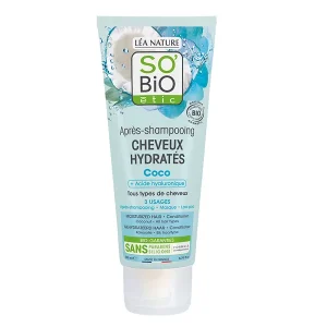 Après-Shampooing Cheveux Hydratés au Coco Bio et Acide Hyaluronique -200 ml- SO BIO étic