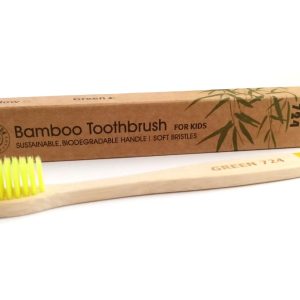 Brosse à Dents en Bambou Biodégradable – Jaune – GREEN 724