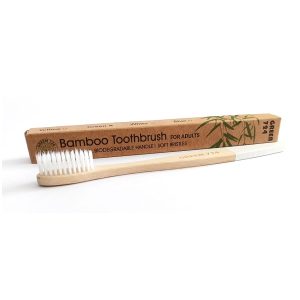 Brosse à Dents en Bambou Biodégradable – Blanc – GREEN 724