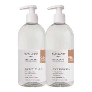 Byphasse Gel Douche Avec Pompe Tous Types de Peaux 2x750ml