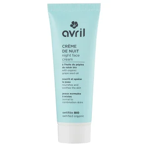 Avril Crème de Nuit Bio – Nourrissante Apaisante – Peaux Normales à Mixte – 50 ml