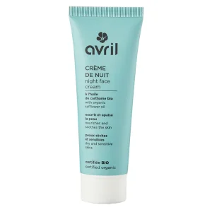 Avril Crème de Nuit Bio – Nourrissante & Apaisante – Peaux Sèches & Sensibles – 50 ml
