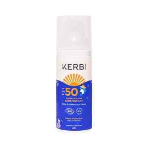Crème solaire SPF 50 bébé/enfant format voyage Kerbi
