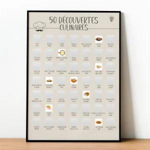 50 découvertes culinaires – Affiche à gratter