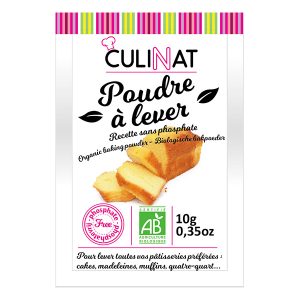 Culinat Poudre à Lever sans Phosphate sans Gluten 8X10G