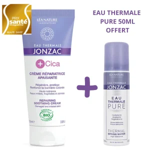 Offre Jonzac +Cica Crème Réparatrice Apaisante Bio 100 ml + Eau Thermale Bio 50 ml Offert