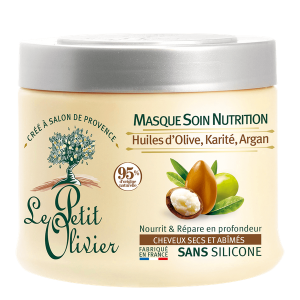 Le Petit Olivier Masque Soin Nutrition à l&rsquo;Huile d&rsquo;Olive, Karité & Argan – Cheveux Secs et Abîmés -330ml