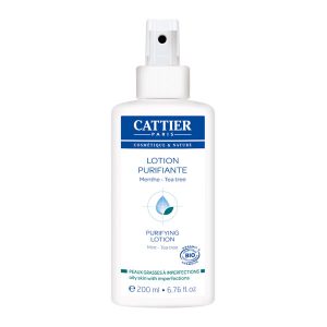 Cattier Lotion purifiante – Menthe & Tea tree – Peaux grasses à imperfections – 200ml