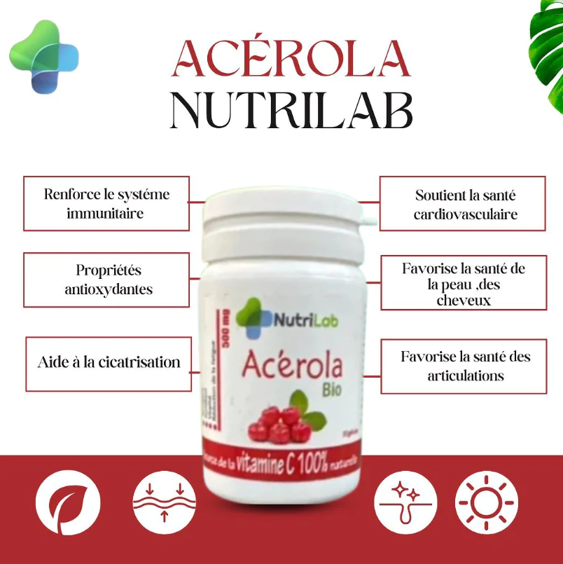 Nutrilab Acérola Bio 30 gélules – Image 2