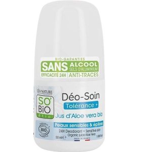 Déodorant au Jus d&rsquo;Aloe Vera Bio – Peaux Sensibles et Épilées – 24 h -50 ml- So&rsquo;Bio étic