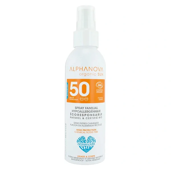 Alphanova Spray Solaire Bio SPF50 Waterproof 150g