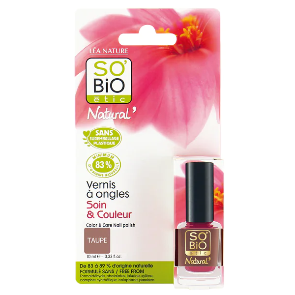 Vernis à ongles BIO – 02 Tendre Taupe- 10 ml – Maquillage SO BIO
